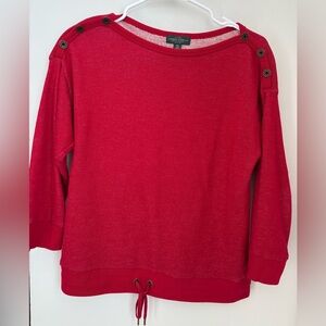 LRL Ralph Lauren Lauren Jeans Co Red Button-Detail Sweater Size: PM
